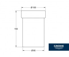 MEDIDAS PORTAESCOBILLA CRISTAL ECTOS GROHE